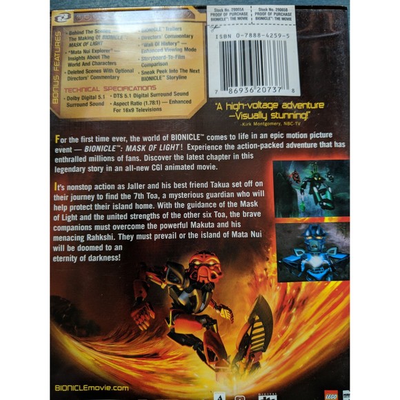 BIONICLE mask of Light The Movie DVD - Picture 3 of 3